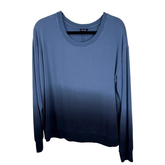 Splendid Blue Ombre Dip dye Sweatshirt Roundneck Long sleeve Size Large Pullover - Picture 1 of 6